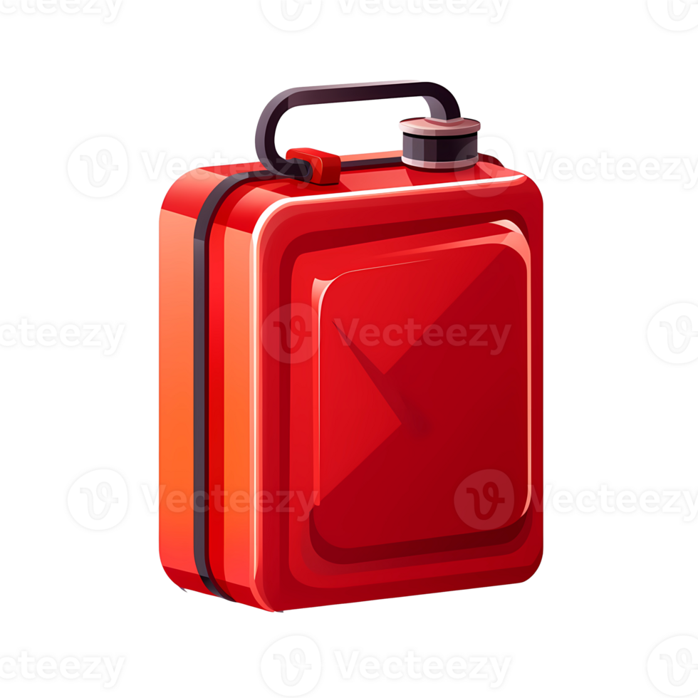 Ai generated red gas canister icon on transparent background png