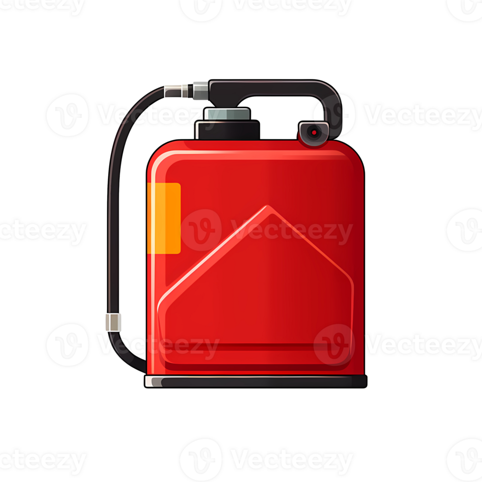 Ai generated red gas canister icon on transparent background png