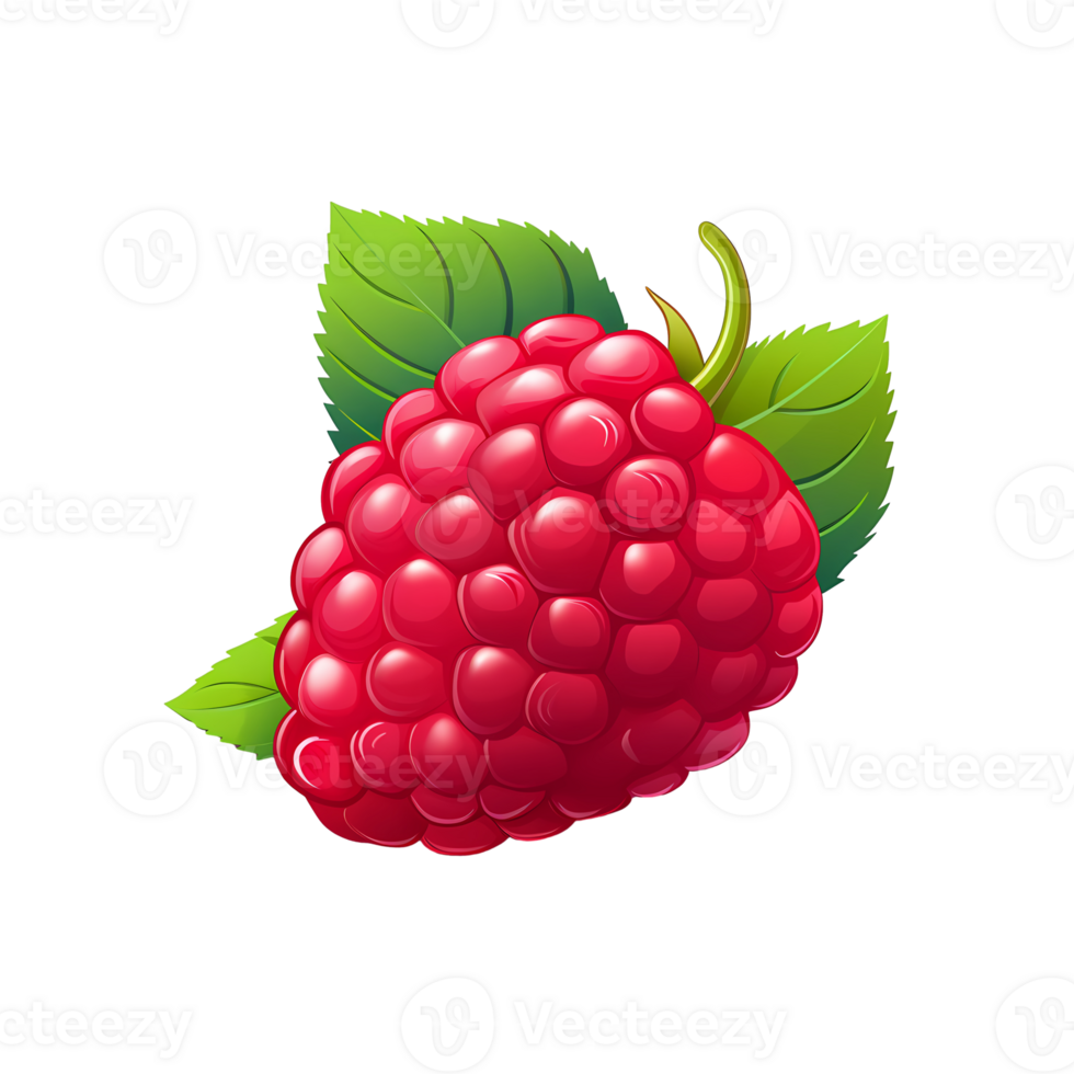 Ai generated raspberry fruit icon isolated on transparent background png