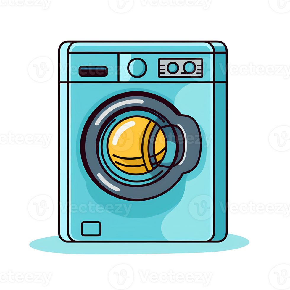 Ai generated washing machine icon on a transparent background png