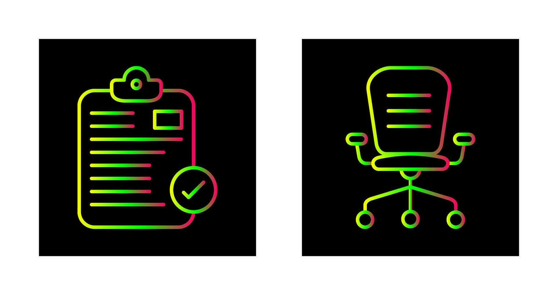 Secure Notepad and Office Chair Icon vector