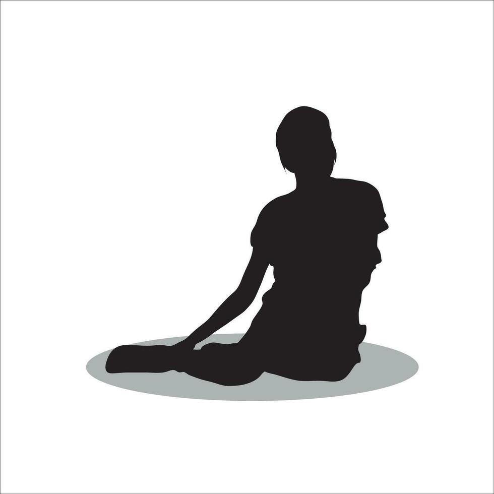 Women sitting silhouette vector