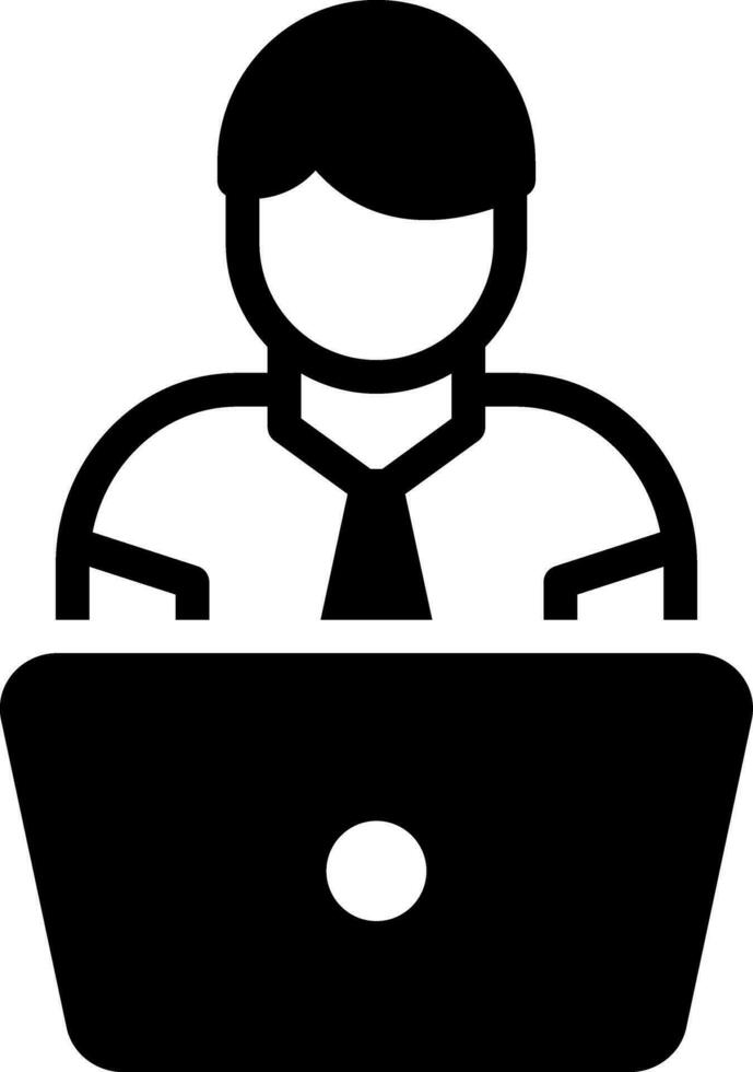 solid icon for employee vector