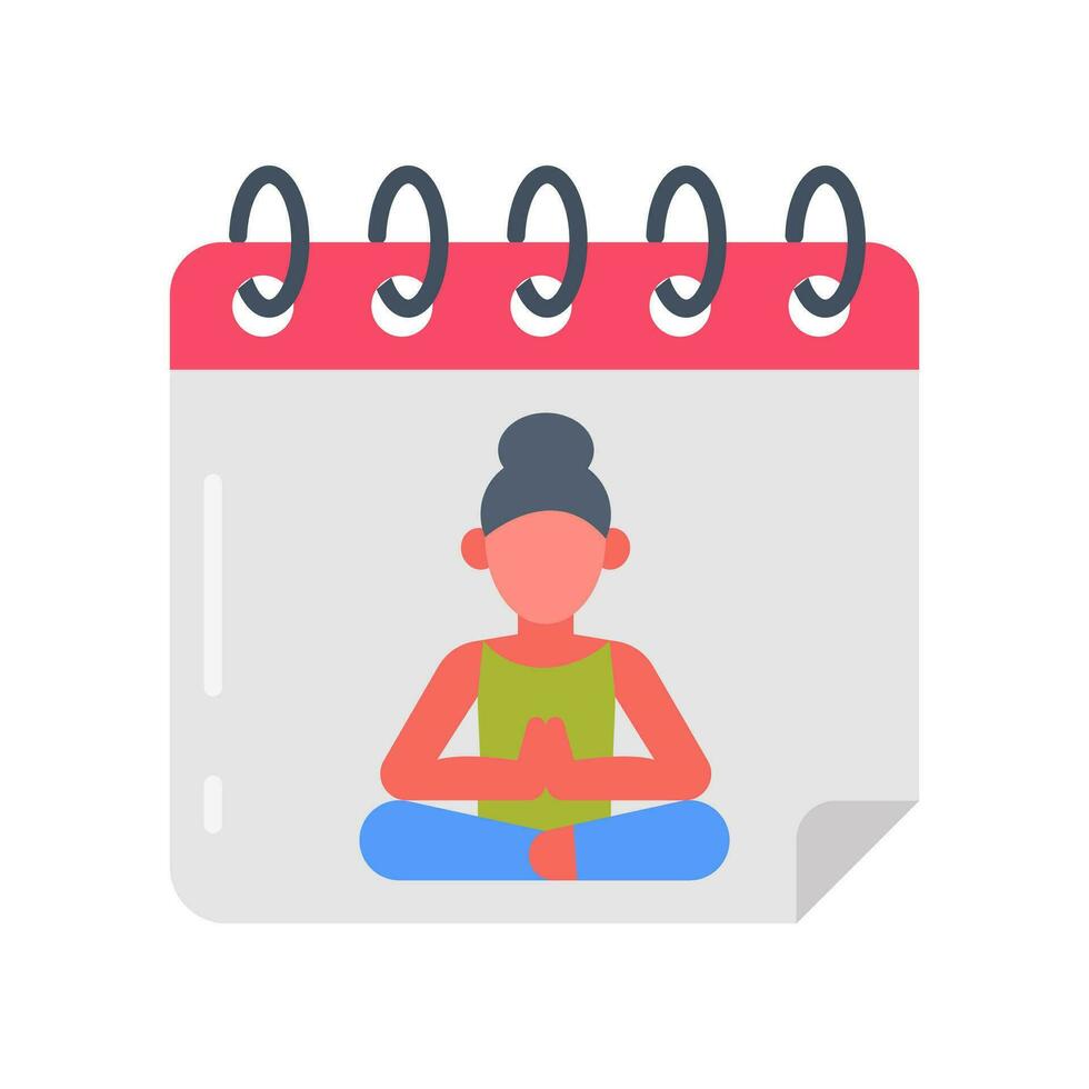 yoga calendario icono en vector. ilustración vector