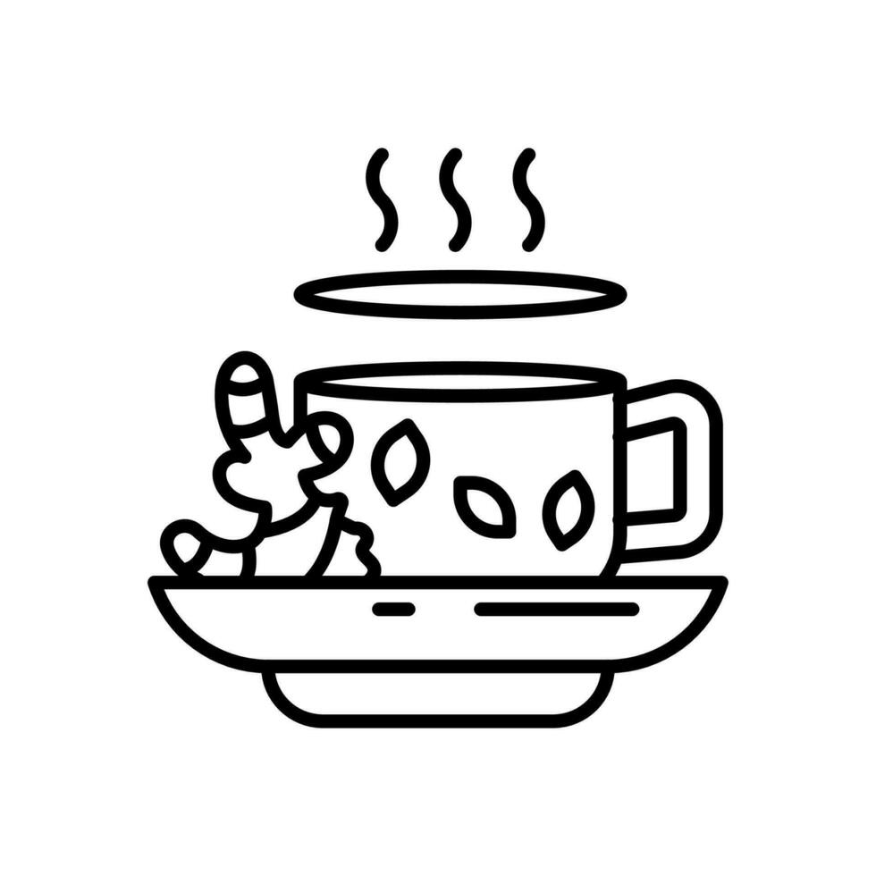 jengibre té icono en vector. ilustración vector
