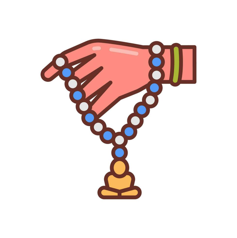 yoga rosario icono en vector. ilustración vector