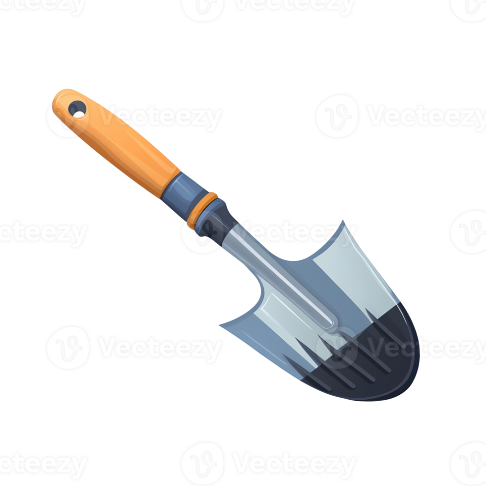 Ai generated shovel with a handle on a transparent background png