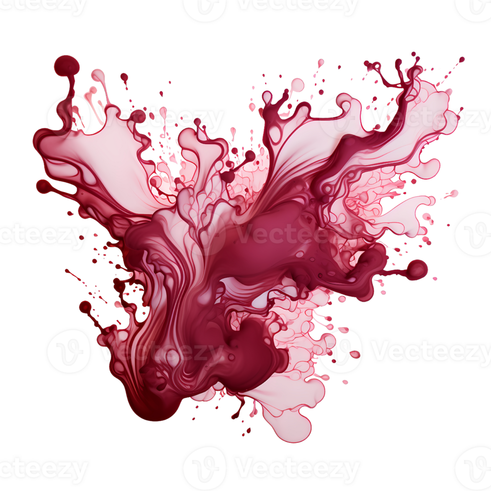 Ai generated red liquid splash on transparent background png