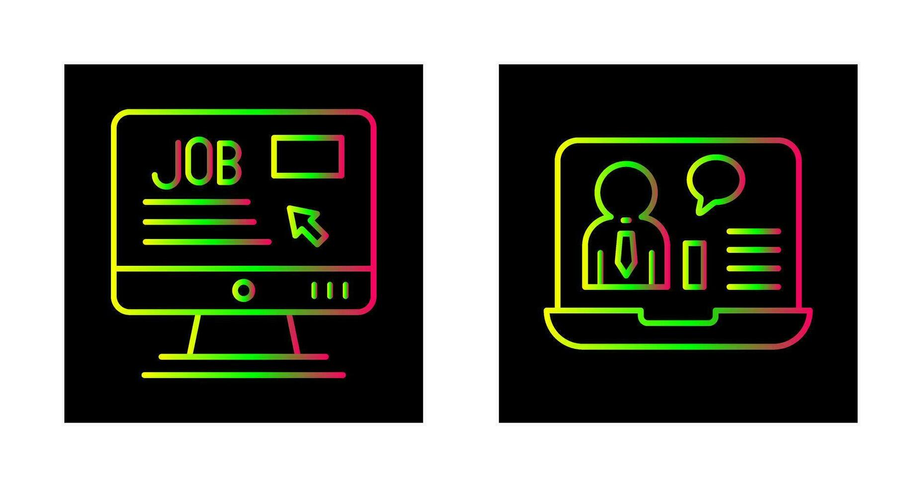 Online Job and Online Job Interview Icon vector