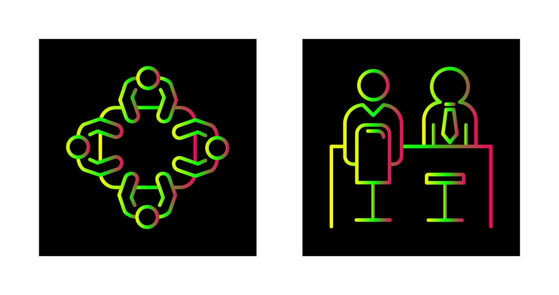 Staff Meeting and Employee Interview Icon vector
