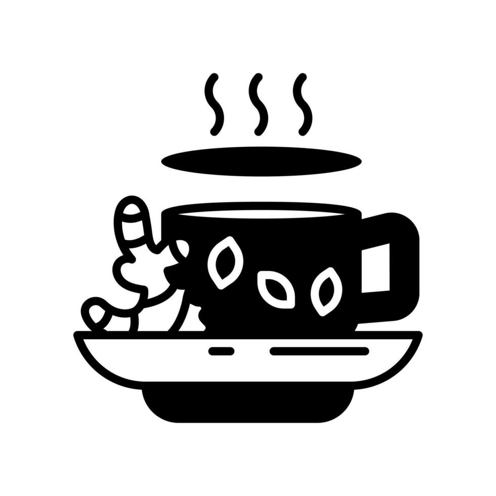 jengibre té icono en vector. ilustración vector