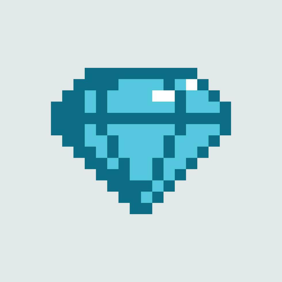 pixel art diamond icon vector