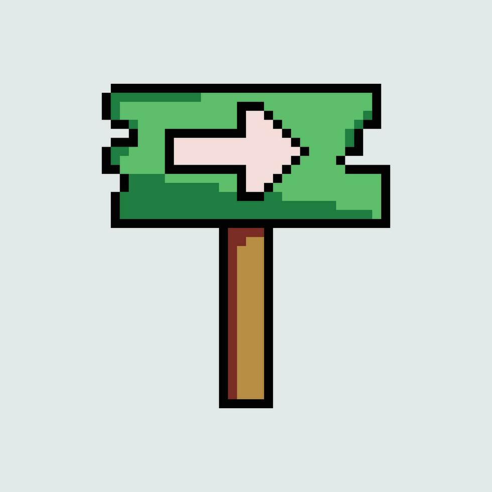 pixel art sign with arrow pointing to the right vector