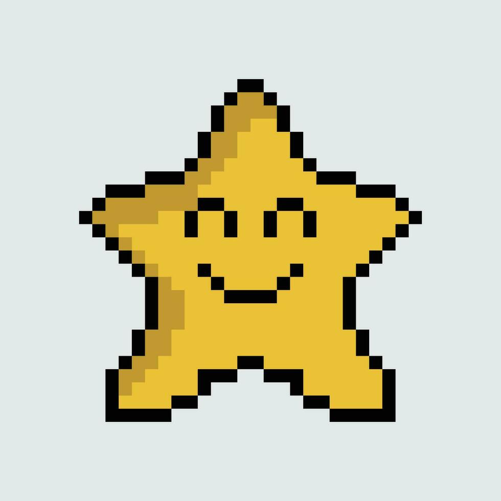 pixel star vector illustration