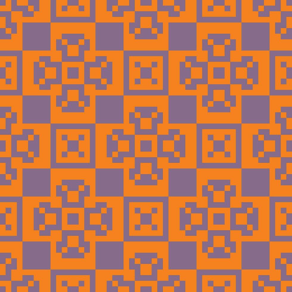 an orange and purple pattern with squares vector