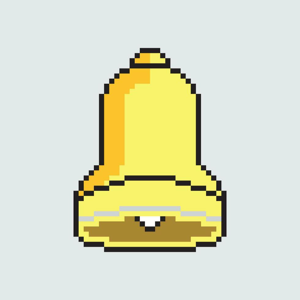 pixel art bell icon vector