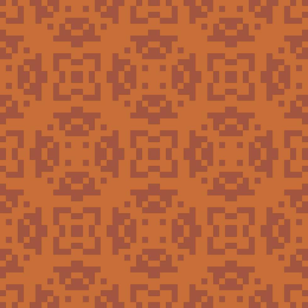 a pixel art pattern in orange and brown vector