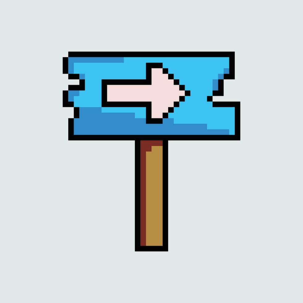 pixel art sign with arrow pointing to the right vector