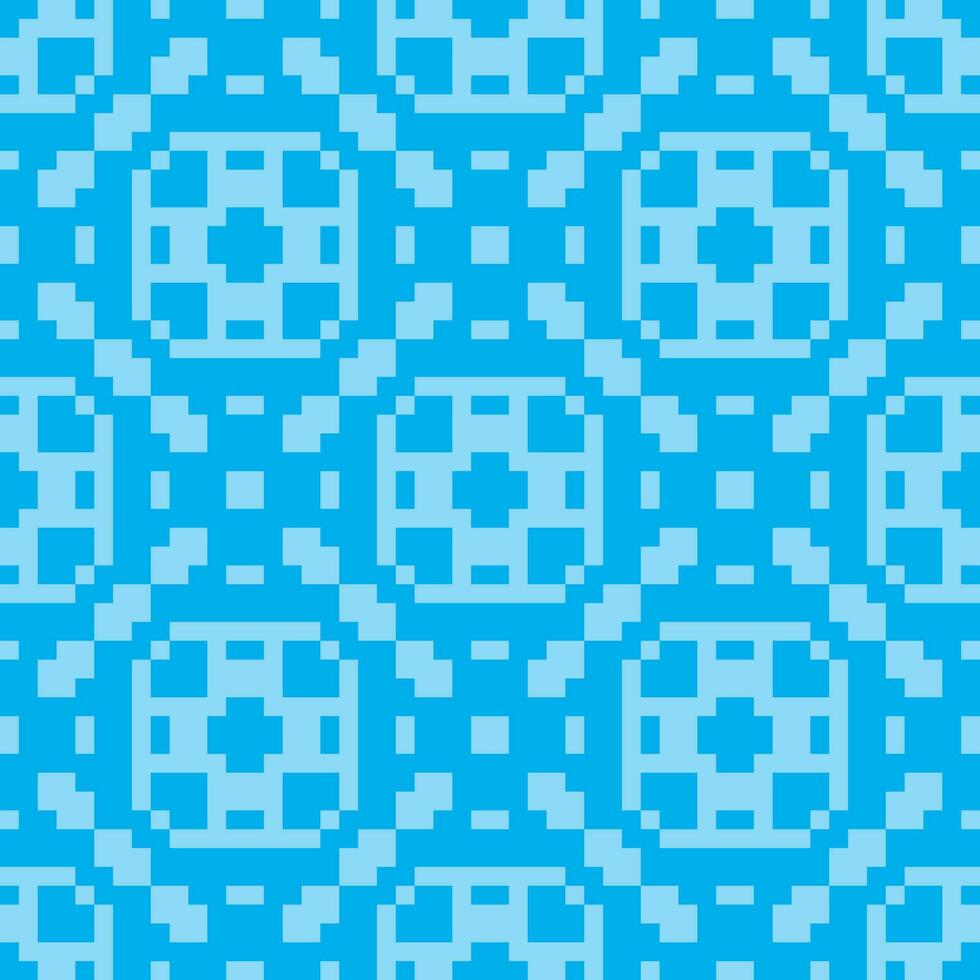 a pixel pattern with squares on a blue background vector