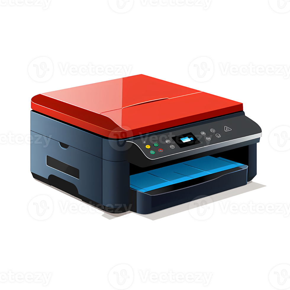 Ai generated printer on transparent background png