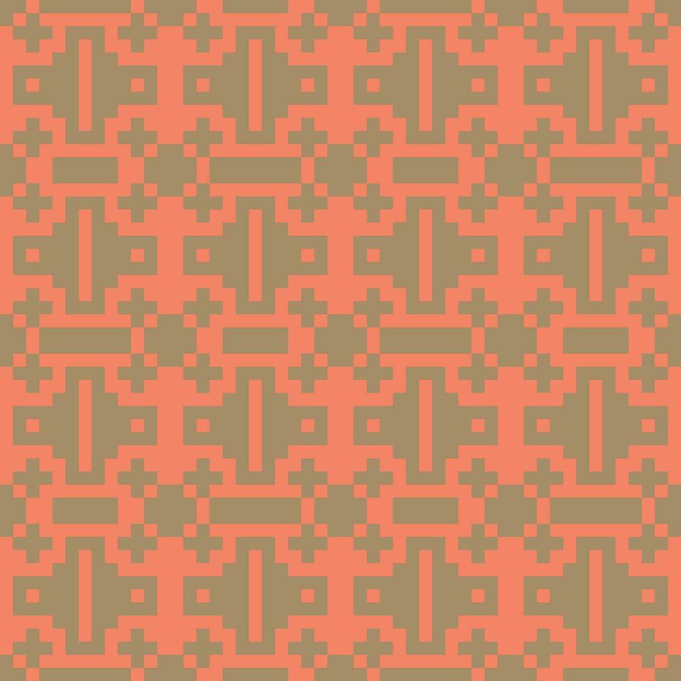 a pattern with squares and triangles on a red background vector