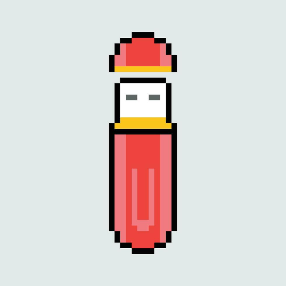 a red usb stick with a red cap on it vector