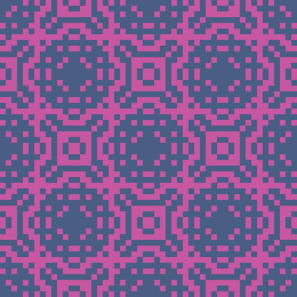 pixel art seamless pattern with squares and circles vector