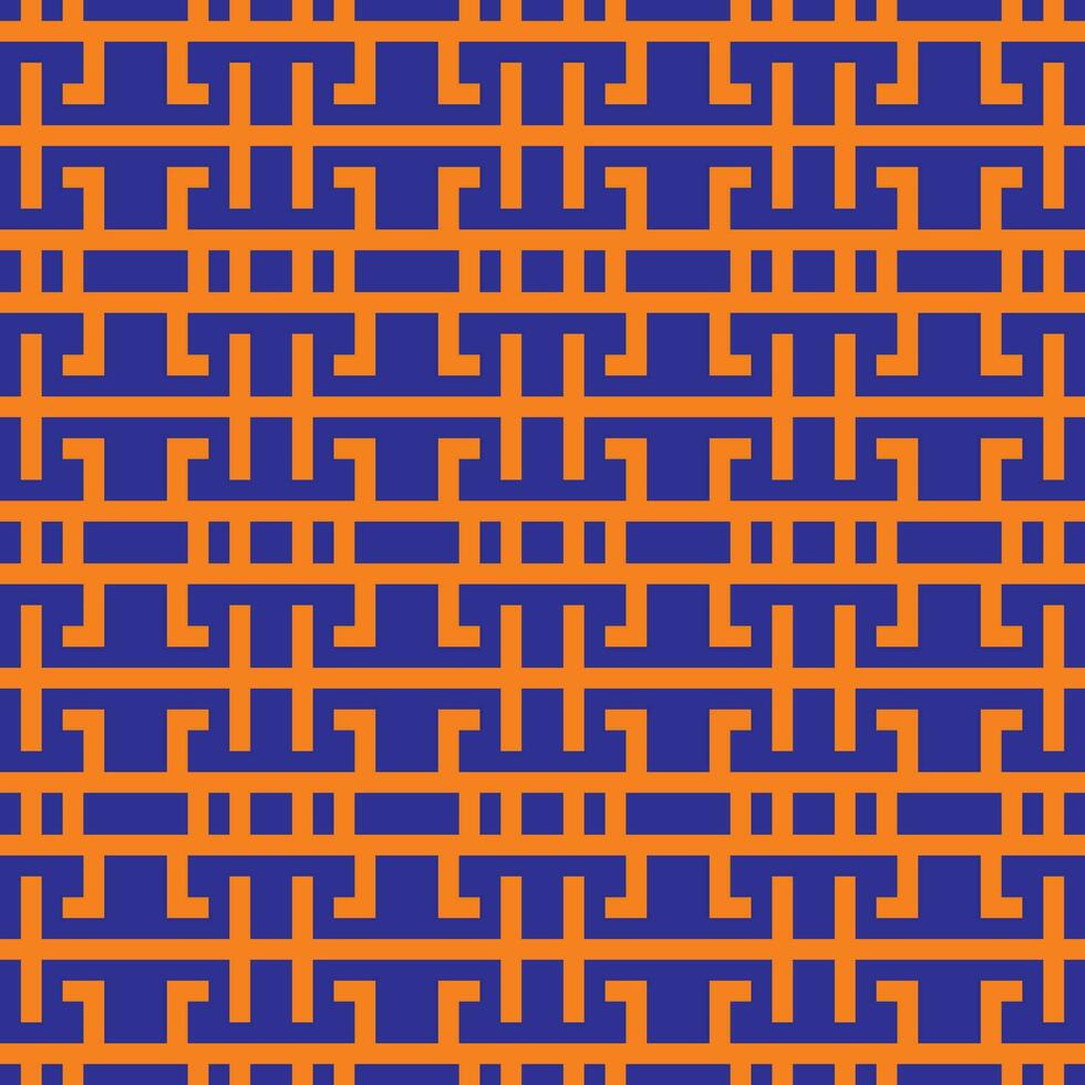 an orange and blue pattern with squares vector