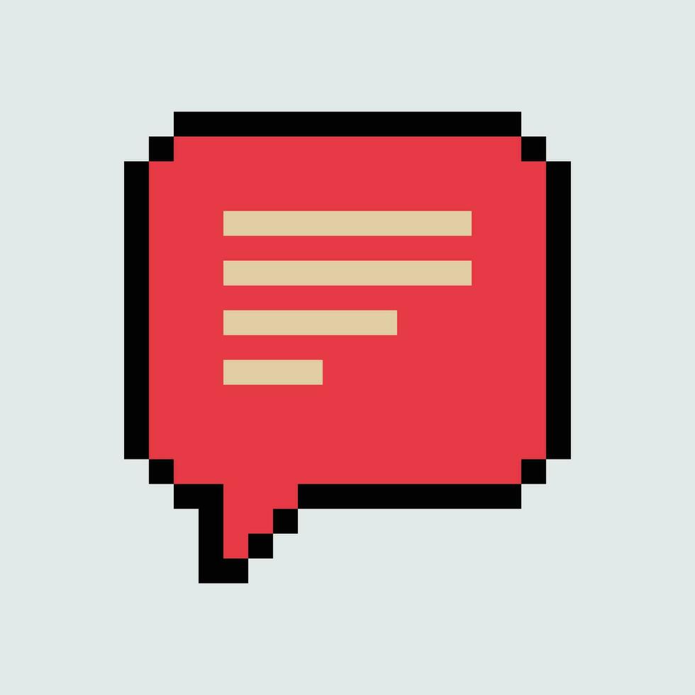 a pixel style speech bubble icon vector