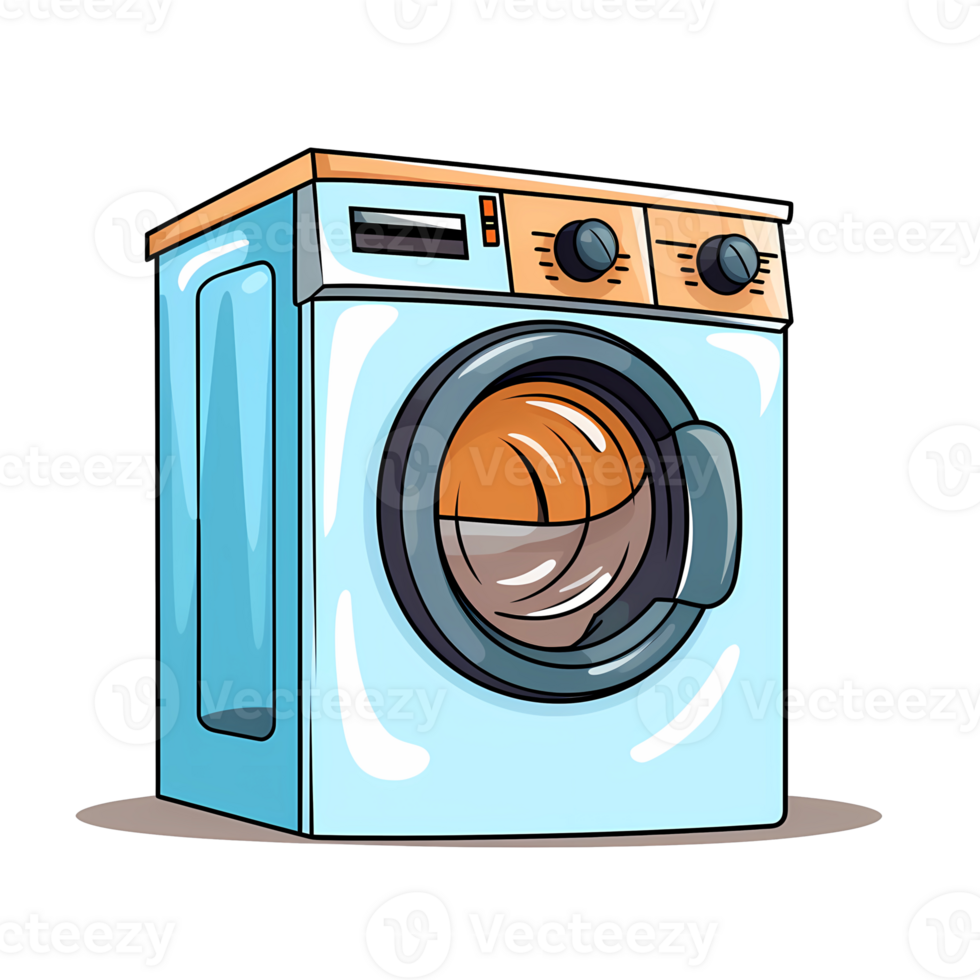 Ai generated washing machine icon on a transparent background png