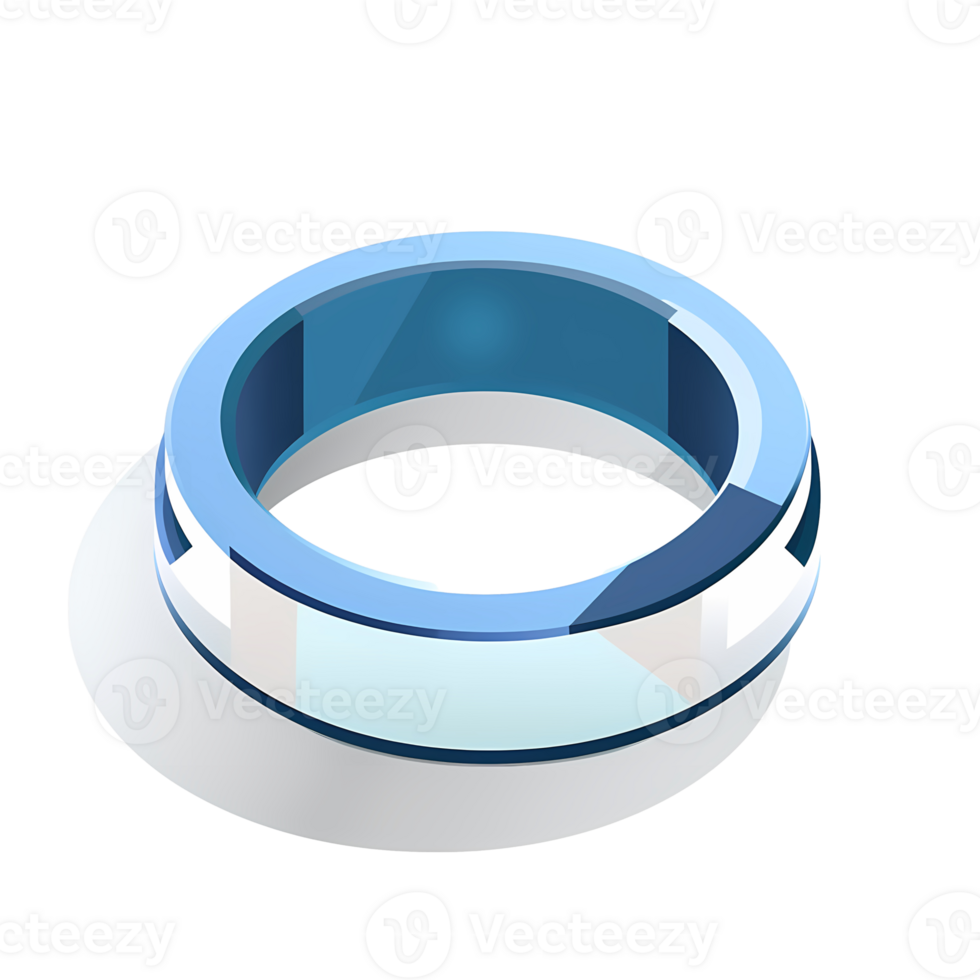 Ai generated smart ring with blue stripes on it png