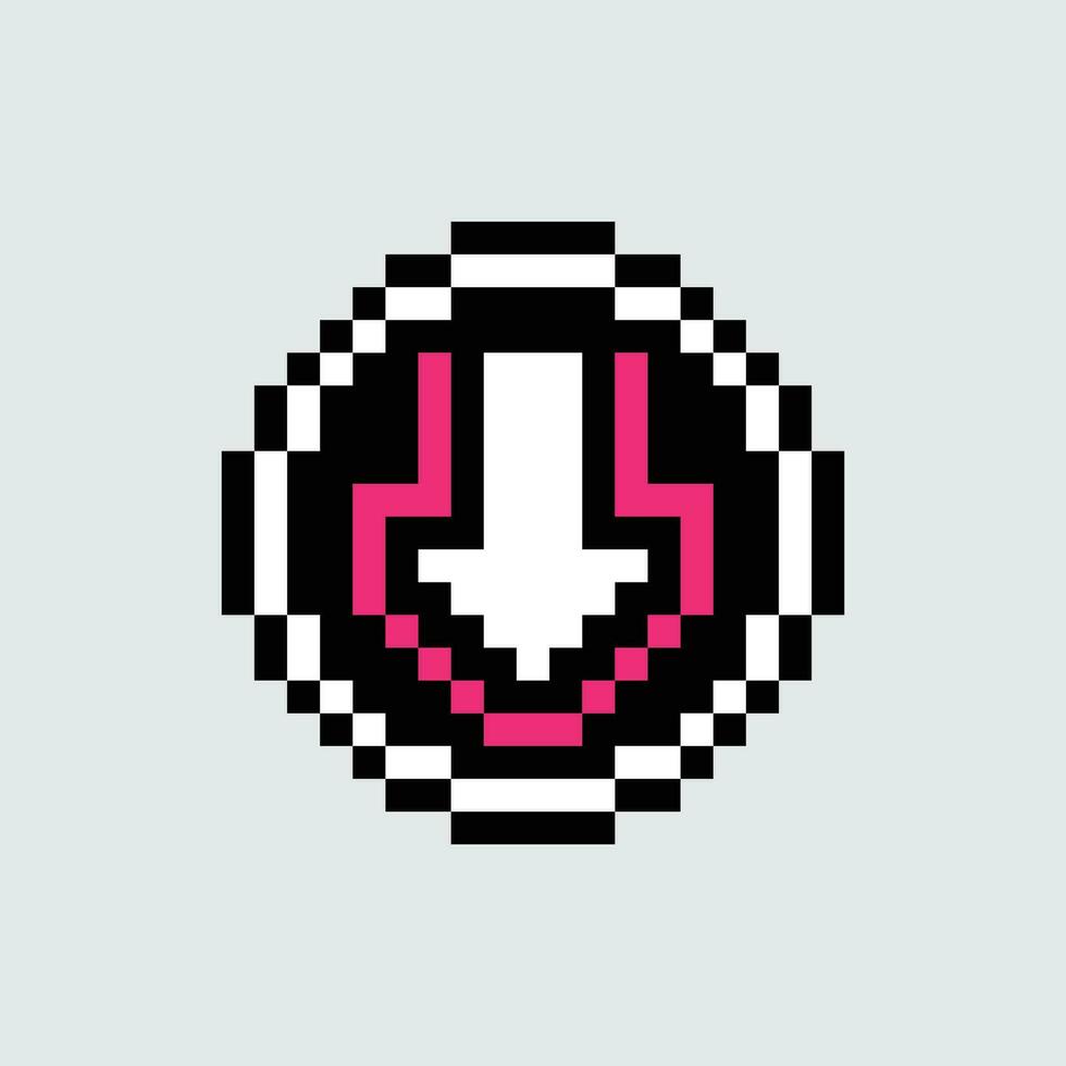 pixel art bottom arrow vector