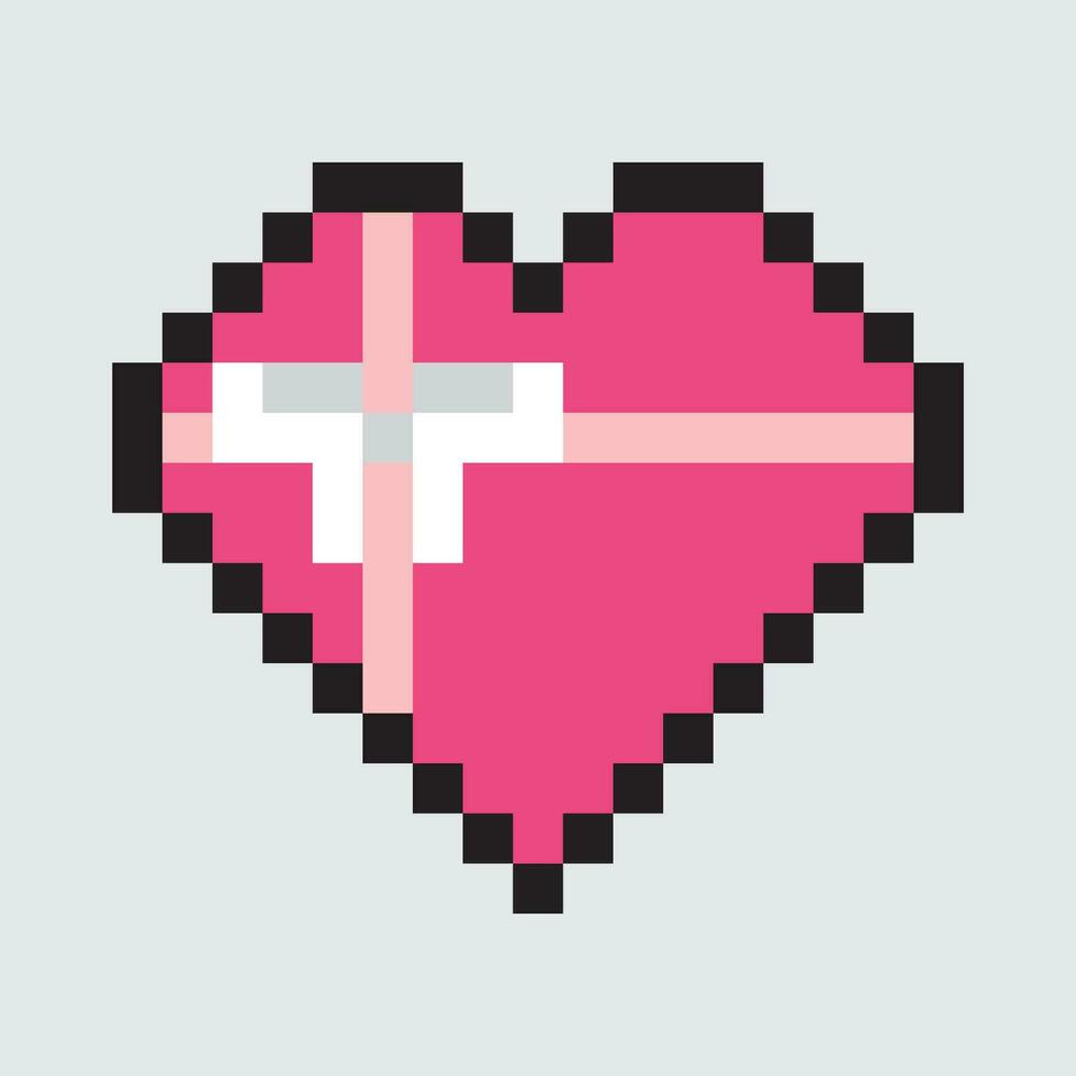 pixel heart vector illustration