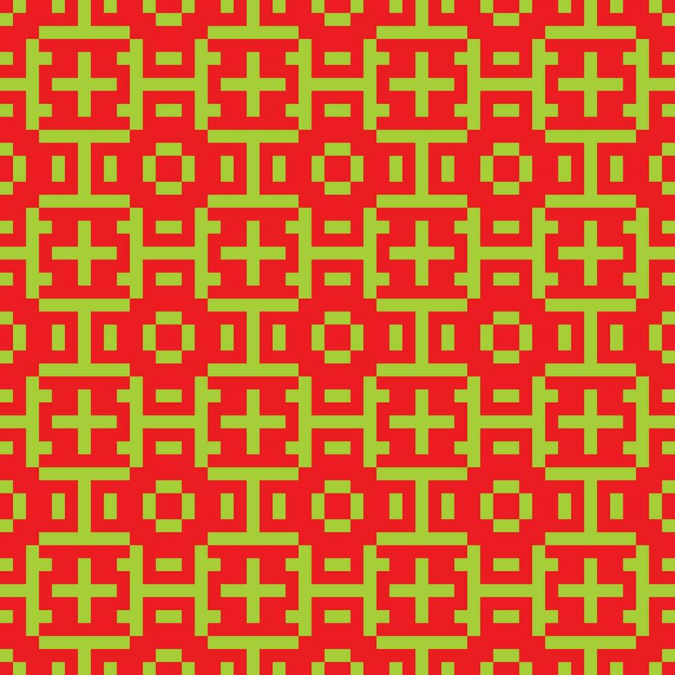 an abstract pattern with red and green squares vector