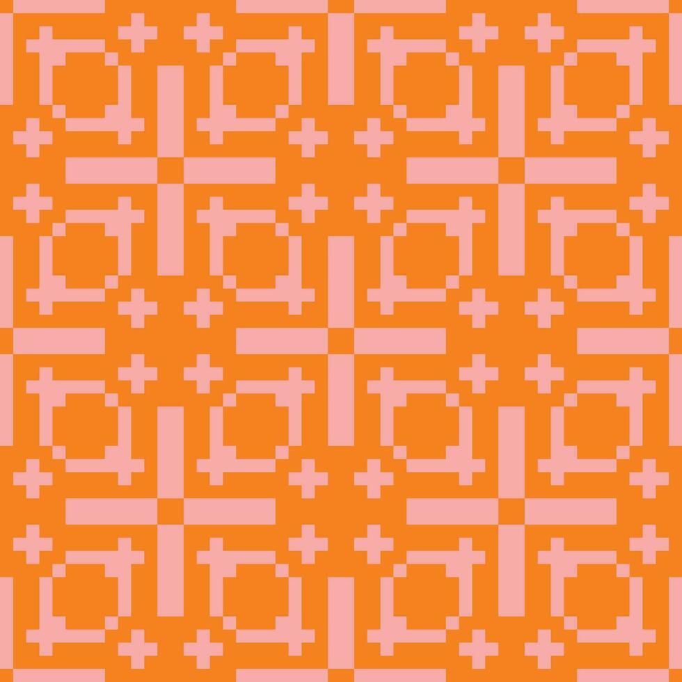 an orange and pink pattern with squares vector