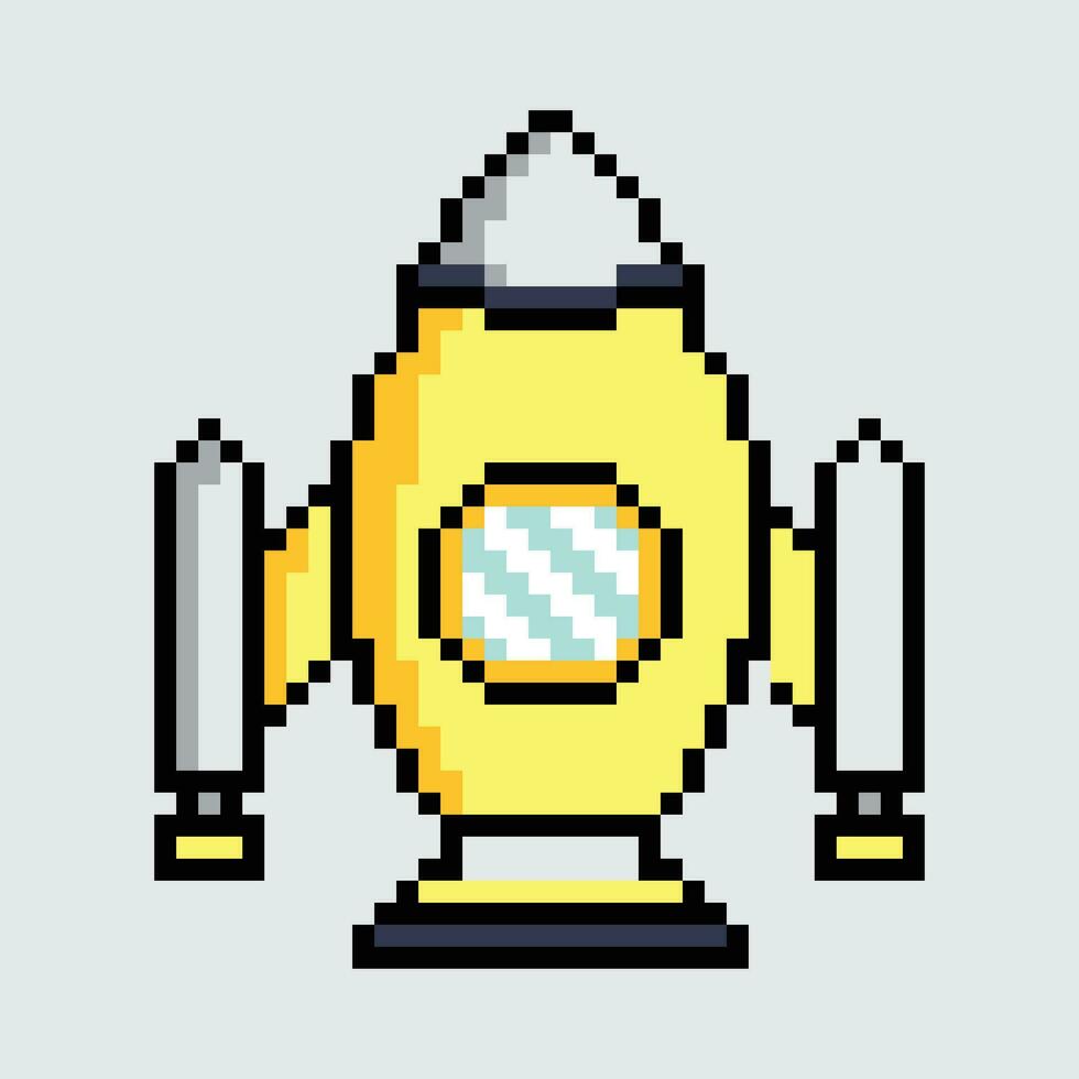 píxel Arte de un amarillo cohete Embarcacion vector