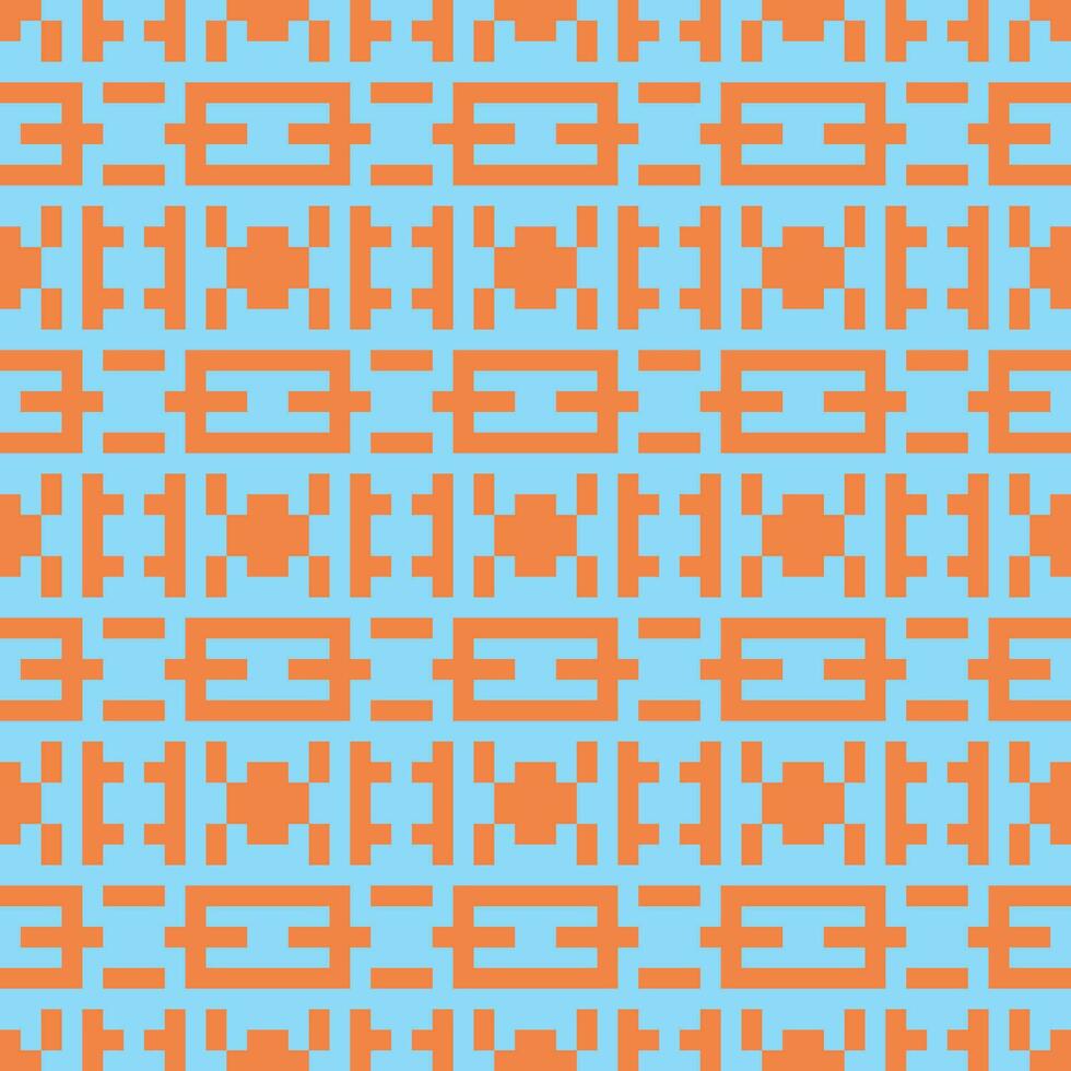 an orange and blue pattern with squares vector