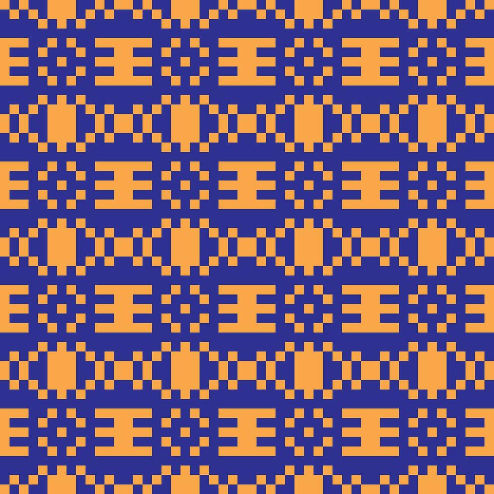 an orange and blue pattern with squares vector