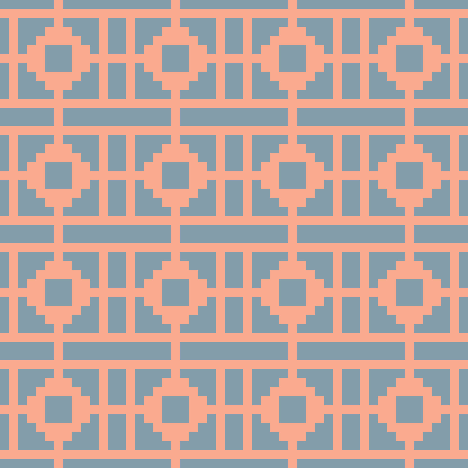 a pattern with geometric shapes in orange and blue 33208191 Vector Art ...
