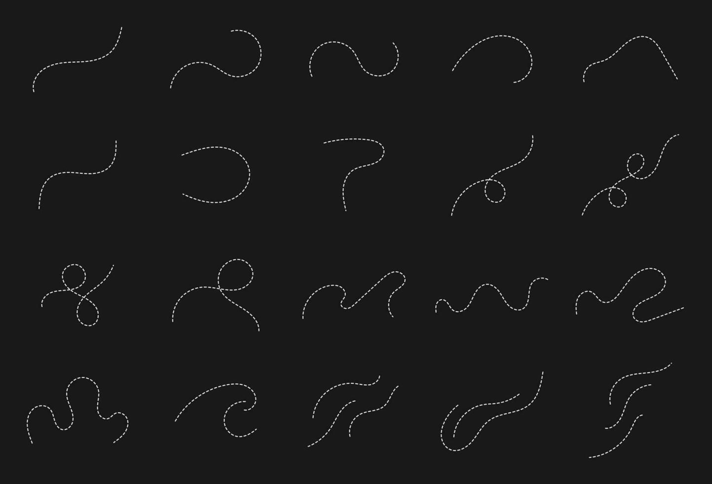 Abstract dot lines. Hand Drawn Wavy Dotted Line. Vector dotted lines illustration set