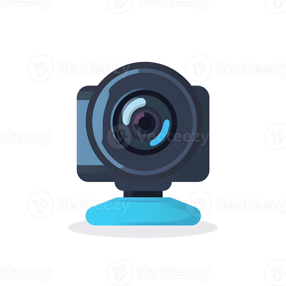 ai généré webcam vidéo surveillance icône, plat style, isolé sur transparent Contexte png