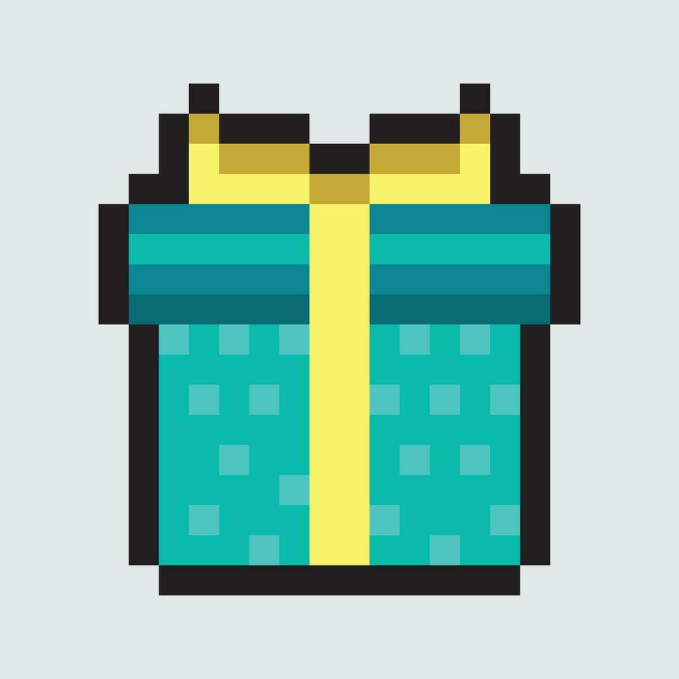 pixel art gift box vector illustration