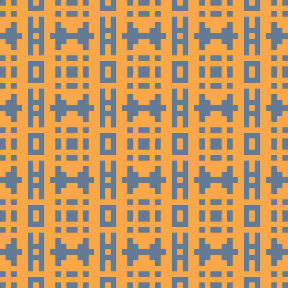a pattern with squares and crosses on an orange background vector
