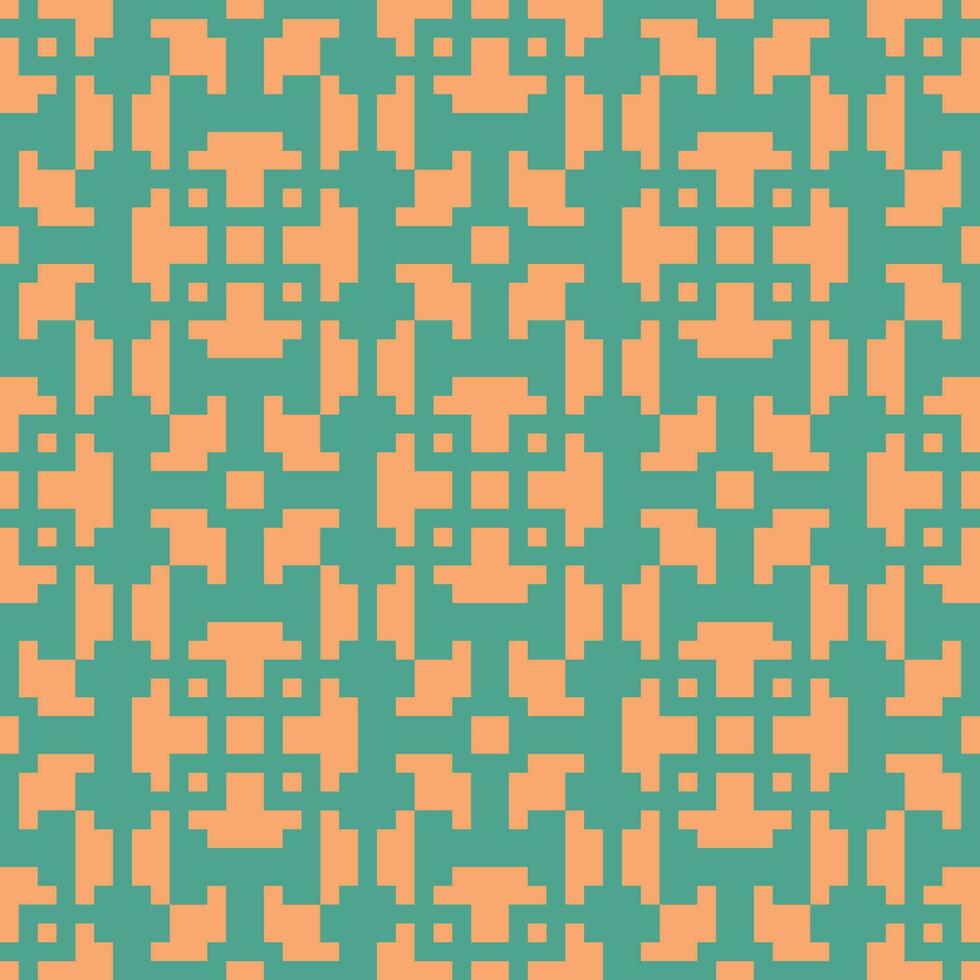 an orange and green pattern with squares vector