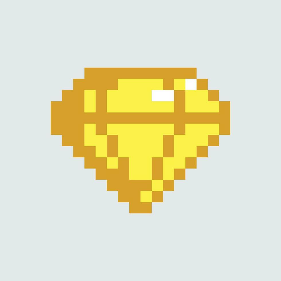 a pixel art diamond on a white background vector