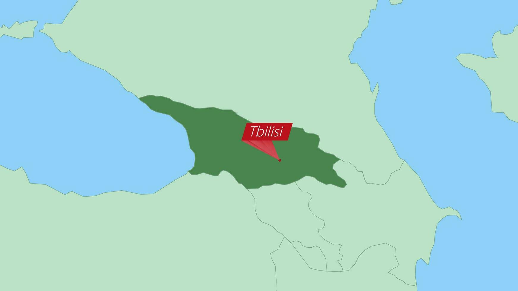 Map of Georgia with pin of country capital. vector