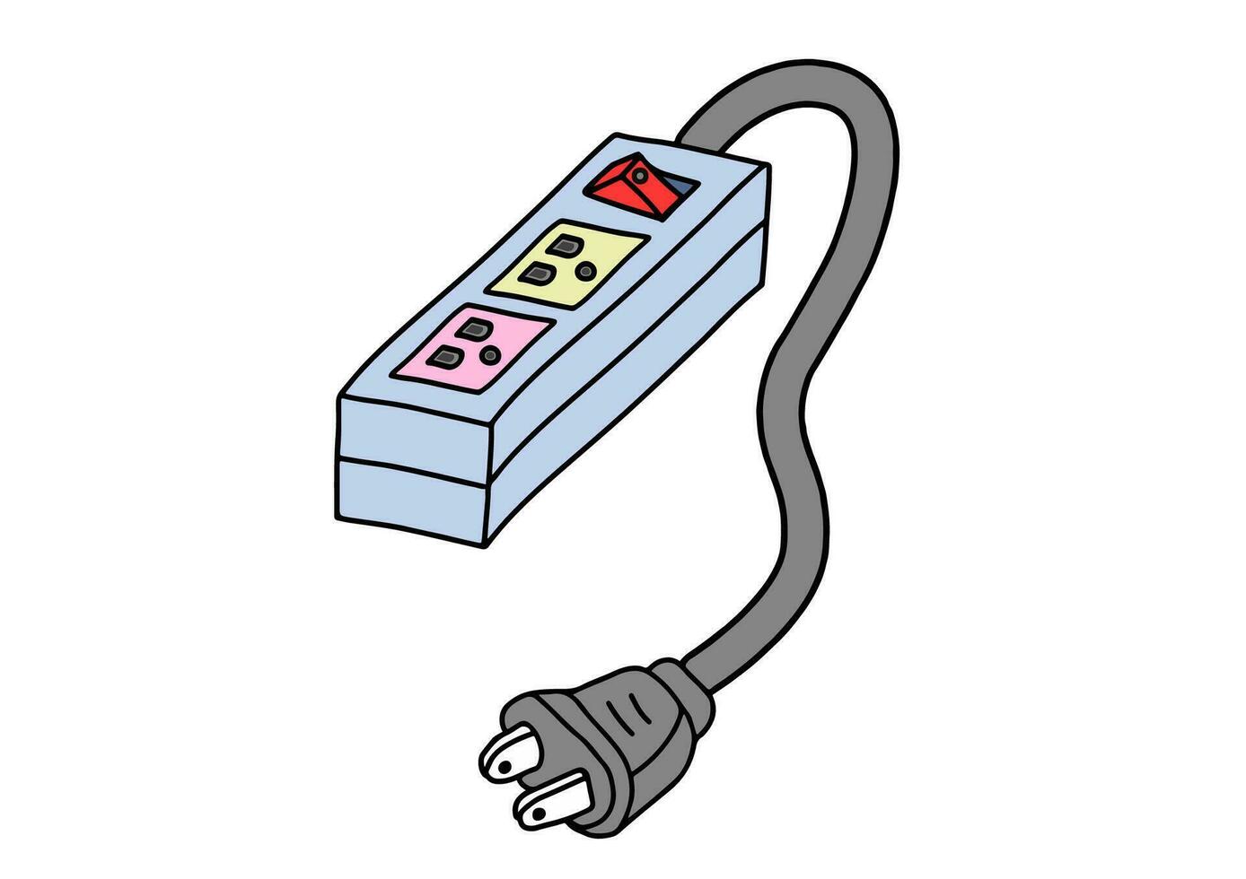 extension vector outlet for electric plugs and electricity illustration.