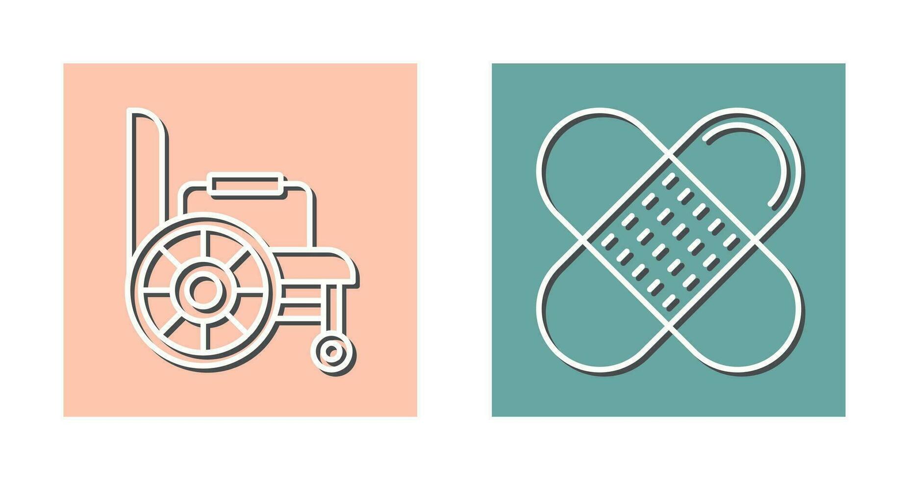 Wheelchair and Bandage Icon vector