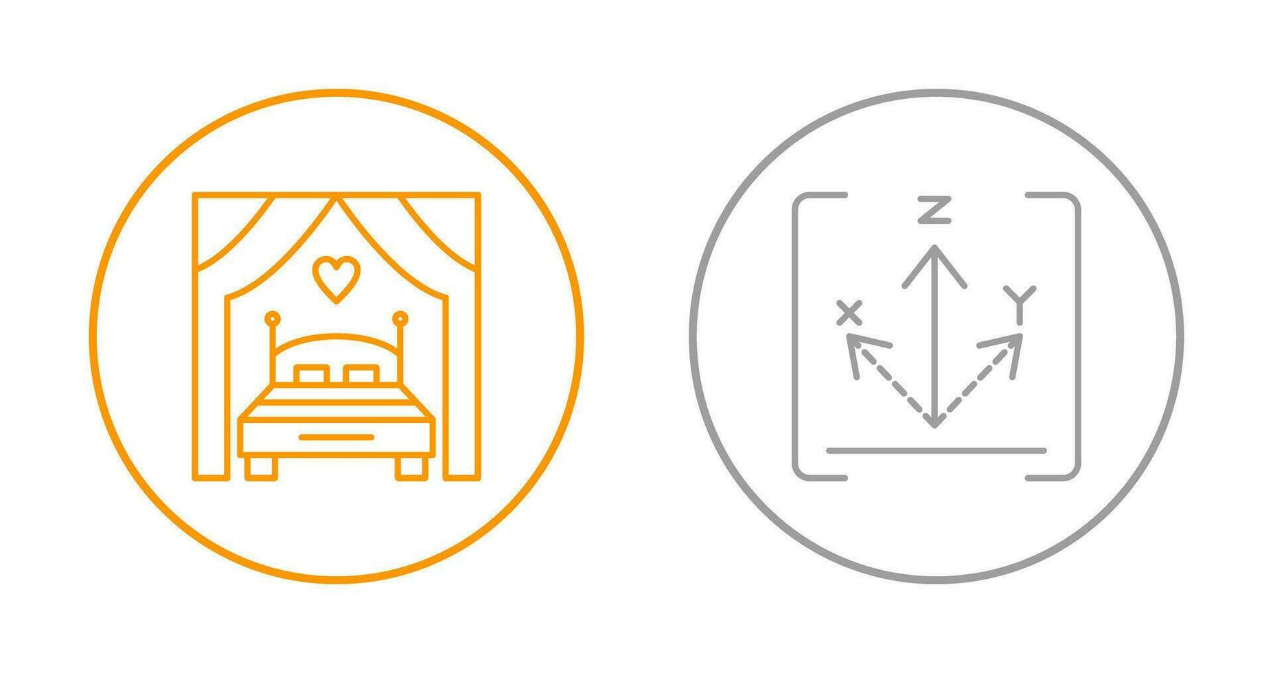 Bed and Axis Icon vector