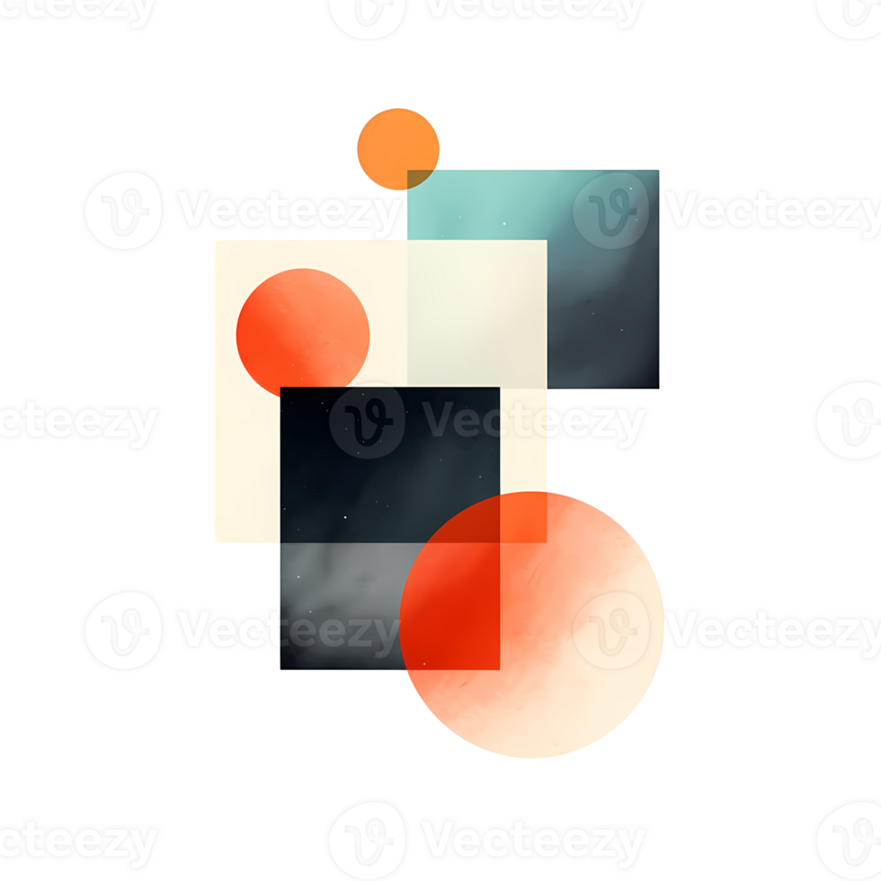Ai generated abstract geometric shapes on transparent background png